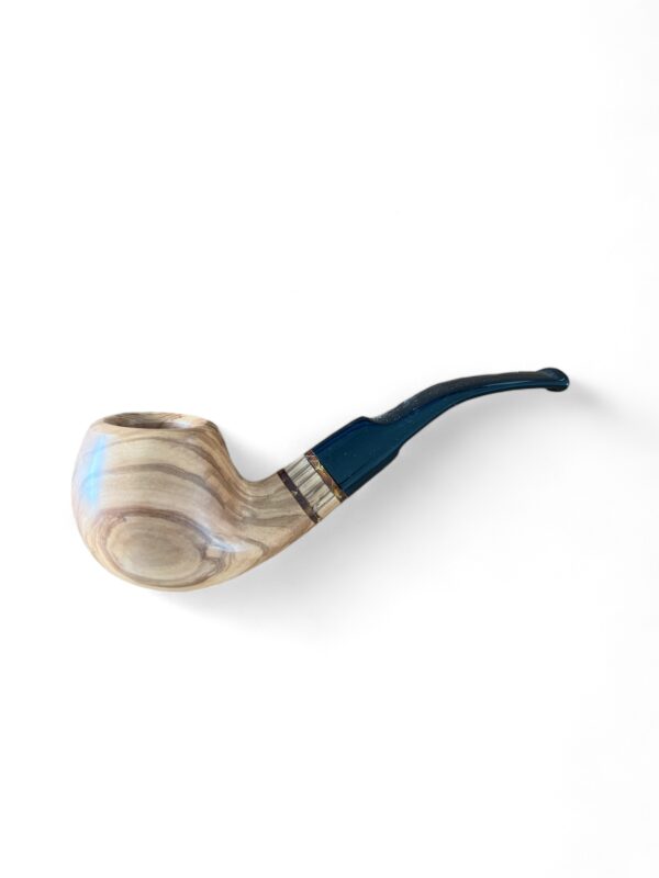Bent Freehand Olive Wood Pipe - immagine 3