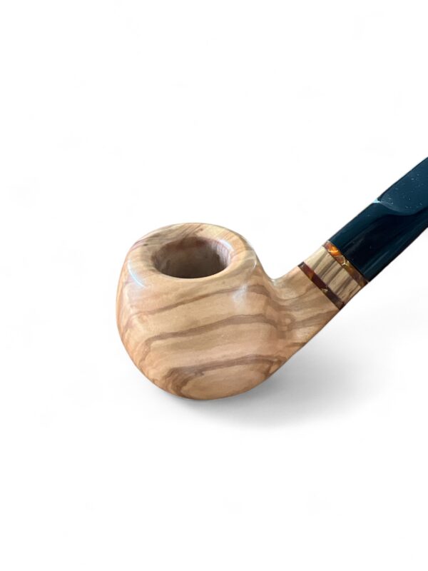 Bent Freehand Olive Wood Pipe - immagine 5