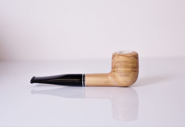 Straight Billiard Olive wood Meerschaum Apr23 35 - immagine 2
