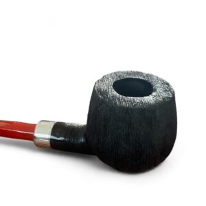 Straight Brushed Apple Pipe With Band And Coral Acrylic Stem