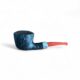 Dublin Sitter Brushed Pipe With Band And Coral Acrylic Stem