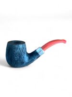 Classic Bent Brushed Pipe With Band And Coral Acrylic Stem