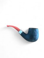 Classic Bent Brushed Pipe With Band And Coral Acrylic Stem - immagine 6