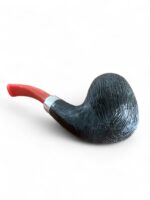 Classic Bent Brushed Pipe With Band And Coral Acrylic Stem - immagine 4